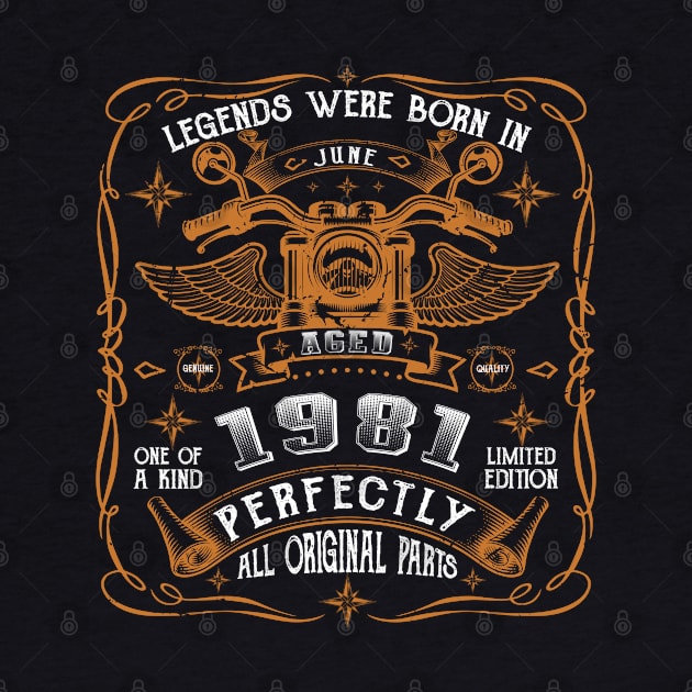 Legends Born In June 1981 42nd Birthday by Cartine